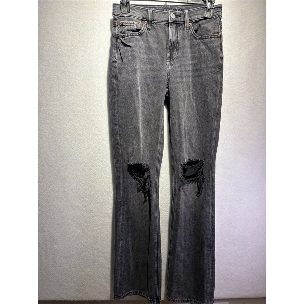 Women's American Eagle size 00 faded black destroyed jeans